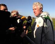 4 February 2008; Republic of Ireland caretaker manager Don Givens, speaking to members of the press at the end of squad training. Republic of Ireland squad training, Gannon Park, Malahide, Co. Dublin. Picture credit; David Maher / SPORTSFILE