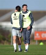 4 February 2008; Republic of Ireland captain Robbie Keane and team-mate Liam Miller during squad training. Republic of Ireland squad training, Gannon Park, Malahide, Co. Dublin. Picture credit; David Maher / SPORTSFILE