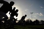 4 February 2008; Belvedere College team warm up before the match. Leinster Schools Senior Cup Quarter-Final, Belvedere College v Cistercian College, Anglesea Road, Dublin. Picture credit; Caroline Quinn / SPORTSFILE