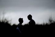 5 February 2008; Republic of Ireland players, Liam Miller, left, chats with his team-mate John O'Shea during squad training. Gannon Park, Malahide, Co. Dublin. Picture credit: David Maher / SPORTSFILE