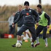 5 February 2008; Republic of Ireland's John O'Shea, in action against his team-mate Shane Long, during squad training. Gannon Park, Malahide, Co. Dublin. Picture credit: David Maher / SPORTSFILE