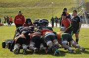 3 March 2015; A general view of scrum practice at squad training with scrum coach Jerry Flannery, right, and head coach Anthony Foley, left. University of Limerick, Limerick. Picture credit: Diarmuid Greene / SPORTSFILE