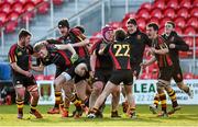 3 March 2015; Ard Scoil Rís players celebrate after Conor Fitzgerald scored a last-minute penalty to claim victory over PBC. SEAT Munster Schools Senior Cup Semi-Final, Presentation Brothers College v Ard Scoil Rís. Irish Independent Park, Cork. Picture credit: Diarmuid Greene / SPORTSFILE