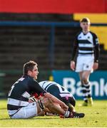 3 March 2015; Brian O'Mahony, left, and Graham Smith, PBC, react after defeat to Ard Scoil Rís. SEAT Munster Schools Senior Cup Semi-Final, Presentation Brothers College v Ard Scoil Rís. Irish Independent Park, Cork. Picture credit: Diarmuid Greene / SPORTSFILE