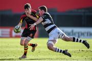 3 March 2015; Darren Gavin, Ard Scoil Rís, is tackled by Caolan O'Flynn, PBC. SEAT Munster Schools Senior Cup Semi-Final, Presentation Brothers College v Ard Scoil Rís. Irish Independent Park, Cork. Picture credit: Diarmuid Greene / SPORTSFILE