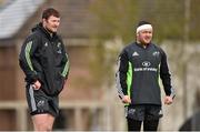3 March 2015; Munster's Donnacha Ryan, left, and Dave Kilcoyne during squad training. University of Limerick, Limerick. Picture credit: Diarmuid Greene / SPORTSFILE