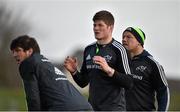 3 March 2015; Munster's BJ Botha, right, Jack O'Donoghue, centre, and Donncha O'Callaghan, left, during lineout practice at squad training. University of Limerick, Limerick. Picture credit: Diarmuid Greene / SPORTSFILE