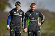 3 March 2015; Munster's Keith Earls, right, and Felix Jones during squad training. University of Limerick, Limerick. Picture credit: Diarmuid Greene / SPORTSFILE