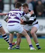3 March 2015; Oscair McGrath, Belvedere College, is tackled by Michael McDermott, Clongowes Wood College. Bank of Ireland Leinster Schools Senior Cup Semi-Final, Clongowes Wood College v Belvedere College, Donnybrook Stadium, Donnybrook, Dublin. Picture credit: Piaras Ó Mídheach / SPORTSFILE