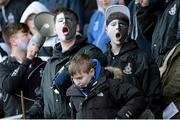 3 March 2015; Belvedere College supporters cheer on their team during the game. Bank of Ireland Leinster Schools Senior Cup Semi-Final, Clongowes Wood College v Belvedere College, Donnybrook Stadium, Donnybrook, Dublin. Picture credit: Cody Glenn / SPORTSFILE