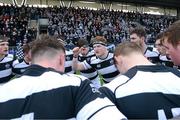 3 March 2015; Belvedere College captain Mike Sweeney speaks to his team-mates before the game. Bank of Ireland Leinster Schools Senior Cup Semi-Final, Clongowes Wood College v Belvedere College, Donnybrook Stadium, Donnybrook, Dublin. Picture credit: Cody Glenn / SPORTSFILE