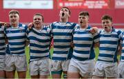 4 March 2015; Rockwell College players celebrate after defeating Glenstal Abbey. SEAT Munster Schools Senior Cup Semi-Final, Glenstal Abbey v Rockwell College. Thomond Park, Limerick. Picture credit: Diarmuid Greene / SPORTSFILE
