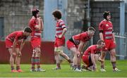 4 March 2015; Glenstal Abbey players react after Rockwell Colleges Bryan McLaughlin scored a late second half try. SEAT Munster Schools Senior Cup Semi-Final, Glenstal Abbey v Rockwell College. Thomond Park, Limerick. Picture credit: Diarmuid Greene / SPORTSFILE