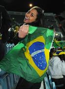 6 February 2008; Viviane Van Der Rmurem, from Brazil, shows her support before the game. International Friendly, Republic of Ireland v Brazil, Croke Park, Dublin. Picture credit; Pat Murphy / SPORTSFILE