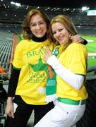 6 February 2008; Brazil supporters Warika Castro, left, and Marte Carlos before the game. International Friendly, Republic of Ireland v Brazil, Croke Park, Dublin. Picture credit; Pat Murphy / SPORTSFILE *** Local Caption ***