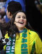 6 February 2008; A Brazilian fan enjoys the atmosphere at Croke Park. International Friendly, Republic of Ireland v Brazil, Croke Park, Dublin. Picture credit; Brian Lawless / SPORTSFILE