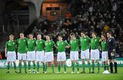 6 February 2008; The Republic of Ireland team stand for a minute's silence. International Friendly, Republic of Ireland v Brazil, Croke Park, Dublin. Picture credit; Brian Lawless / SPORTSFILE