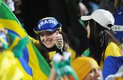 6 February 2008; Brazil fan Irene Banah during the game. International Friendly, Republic of Ireland v Brazil, Croke Park, Dublin. Picture credit; Matt Browne / SPORTSFILE