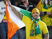 6 February 2008; A Brazilian fan enjoying the atmosphere. International Friendly, Republic of Ireland v Brazil, Croke Park, Dublin. Picture credit; Brian Lawless / SPORTSFILE