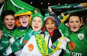 6 February 2008; Young Irish fans show their support. International Friendly, Republic of Ireland v Brazil, Croke Park, Dublin. Picture credit; Brian Lawless / SPORTSFILE