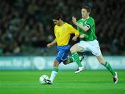 6 February 2008; Luis Fabiano Clemente, Brazil, in action against Robbie Keane, Republic of Ireland. International Friendly, Republic of Ireland v Brazil, Croke Park, Dublin. Picture credit; David Maher / SPORTSFILE