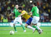 6 February 2008; Diego Ribas, Brazil, in action against Liam Miller, Republic of Ireland. International Friendly, Republic of Ireland v Brazil, Croke Park, Dublin. Picture credit; Pat Murphy / SPORTSFILE