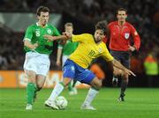 6 February 2008; Diego Ridas, Brazil, in action against Liam Miller, Republic of Ireland. International Friendly, Republic of Ireland v Brazil, Croke Park, Dublin. Picture credit; Matt Browne / SPORTSFILE