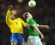 6 February 2008; Richard Dunne, Republic of Ireland, in action against Julio Baptista, Brazil. International Friendly, Republic of Ireland v Brazil, Croke Park, Dublin. Picture credit; Matt Browne / SPORTSFILE