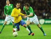 6 February 2008; Kevin Kilbane, Republic of Ireland, in action against Luis Fabiano Clemente, Brazil. International Friendly, Republic of Ireland v Brazil, Croke Park, Dublin. Picture credit; Matt Browne / SPORTSFILE