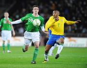 6 February 2008; Darren Potter, Republic of Ireland, in action against Julio Baptista, Brazil. International Friendly, Republic of Ireland v Brazil, Croke Park, Dublin. Picture credit; Brian Lawless / SPORTSFILE