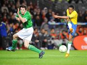 6 February 2008; Robson Souza, Brazil, in action against Kevin Kilbane, Republic of Ireland. International Friendly, Republic of Ireland v Brazil, Croke Park, Dublin. Picture credit; Brian Lawless / SPORTSFILE