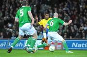 6 February 2008; Robson Souza, Brazil, shoots to score his side's first goal. International Friendly, Republic of Ireland v Brazil, Croke Park, Dublin. Picture credit; Pat Murphy / SPORTSFILE *** Local Caption ***