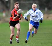 7 February 2008; Fintan Gould, UCC, in action against Mark Vaughan, DIT. Ulster Bank Sigerson Cup, First Round, Dublin Institute of Technology v University College Cork, St. Brendan's Hospital, Grangegorman, Dublin. Picture credit: Stephen McCarthy / SPORTSFILE