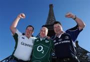 8 February 2008; Irish rugby fans, from left, Paul Kennedy, Conor O'Brien, and Paul Tracey, all from Dublin, in Paris ahead of Ireland's RBS Six Nations game against France. Paris, France. Picture credit: Matt Browne / SPORTSFILE *** Local Caption ***