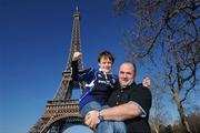 8 February 2008; Irish rugby fans Liam Geoghegan, from Dundalk, Co. Louth, with his 11 year old son Patrick, who plays out-half for the Dundalk Sharks U12's, in Paris ahead of Ireland's RBS Six Nations game against France. Paris, France. Picture credit: Matt Browne / SPORTSFILE *** Local Caption ***