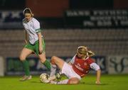 7 February 2008; Jayne Ludlow, Arsenal, in action against Ciara Grant, Republic of Ireland. International Friendly, Republic of Ireland v Arsenal, Dalymount Park, Dublin. Picture credit; Stephen McCarthy / SPORTSFILE