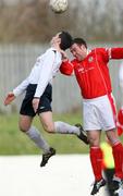 9 February 2008; Declan O Hara, Cliftonville, in action against Chris Morrow, Crusaders. JJB Sports Irish Cup Sixth Round, Cliftonville v Crusaders, Solitude, Belfast, Co. Antrim. Picture credit; Peter Morrison / SPORTSFILE