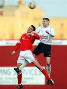 9 February 2008; Gary Smyth, Crusaders, in action against Stephen O'Neill, Cliftonville. JJB Sports Irish Cup Sixth Round, Cliftonville v Crusaders, Solitude, Belfast, Co. Antrim. Picture credit; Peter Morrison / SPORTSFILE
