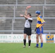 10 February 2008; Referee Seamus Roche sends off David Barrett, Clare, during the first minute of the game. Allianz National Hurling League, Division 1B, Round 1, Galway v Clare, Pearse Stadium, Galway. Picture credit; David Maher / SPORTSFILE