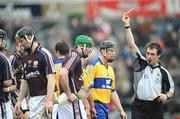 10 February 2008; Referee Seamus Roche sends off Galway's Tony Og Regan, far left, during the second half of the game. Allianz National Hurling League, Division 1B, Round 1, Galway v Clare, Pearse Stadium, Galway. Picture credit; David Maher / SPORTSFILE
