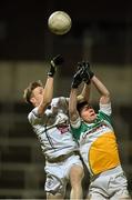 5 March 2015; Ruairi McNamee, Offaly, in action against Brian Byrne, Kildare. EirGrid Leinster U21 Football Championship, Quarter-Final, Offaly v Kildare. O'Moore Park, Portlaoise, Co. Laois. Picture credit: Matt Browne / SPORTSFILE