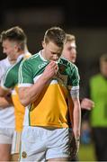 5 March 2015; Peter Cunningham, Offaly, after the final whistle. EirGrid Leinster U21 Football Championship, Quarter-Final, Offaly v Kildare. O'Moore Park, Portlaoise, Co. Laois. Picture credit: Matt Browne / SPORTSFILE