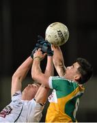 5 March 2015; David Fitzpatrick, Kildare, in action against Eoin Carroll, Offaly. EirGrid Leinster U21 Football Championship, Quarter-Final, Offaly v Kildare. O'Moore Park, Portlaoise, Co. Laois. Picture credit: Matt Browne / SPORTSFILE