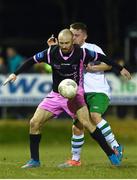 6 March 2015; Philip Drohan, Wexford Youths, in action against Aaron Brilly, Cabinteely FC. Airtricity League, First Division, Cabinteely FC v Wexford Youths. Blackrock College, Stradbrook Road, Dublin. Picture credit: Ramsey Cardy / SPORTSFILE