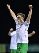 6 March 2015; Cabinteely FC goalscorer John McKeown celebrates after his side's victory. Airtricity League, First Division, Cabinteely FC v Wexford Youths. Blackrock College, Stradbrook Road, Dublin. Picture credit: Ramsey Cardy / SPORTSFILE