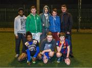 6 March 2015; Republic of Ireland assistant manager Roy Keane with the Mahon team at the Late Night Leagues finals night. Late Night Leagues is a youth diversion programme, run in conjunction with the Gardaí, Foróige and the FAI, and sponsored by IPB, to utilise football as a tool for social inclusion.  Sam Allen Pitches, Leisure World, Churchfield, Cork City. Picture credit: Matt Browne / SPORTSFILE