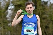 7 March 2015; Kevin Mulcaire, St Flannan's, Ennis, after  winning the Senior Boy's event at the GloHealth All Ireland Schools Cross Country Championships. Clongowes Wood College, Co. Kildare. Picture credit: Ramsey Cardy / SPORTSFILE