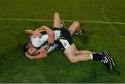 7 March 2015; Joe Melia and Martin Scannell of Middle East 2 team celebrate after their victory over Middle East 1 in the GAA World Games Men's final. Zayed Sports Stadium, Abu Dhabi, United Arab Emirates. Picture credit: Ray McManus / SPORTSFILE