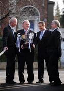 6 February 2008; At the launch of the 2008 Allianz National Hurling Leagues, from left, Brian Cody, Kilkenny manager, Brendan Murphy Chief Executive, Allianz Ireland, Justin McCarthy, Waterford manager and Richie Bennis, Limerick manager. Allianz Ireland, Burlington House Burlington Road, Dublin. Picture credit: Brendan Moran / SPORTSFILE  *** Local Caption ***