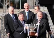 6 February 2008; At the launch of the 2008 Allianz National Hurling Leagues, from left, Richie Bennis, Limerick manager, Liam O'Neill, Vice President of the GAA and Leinster Council Chairman, Brian Cody, Kilkenny manager, Justin McCarthy, Waterford manager and Brendan Murphy Chief Executive, Allianz Ireland. Allianz Ireland, Burlington House Burlington Road, Dublin. Picture credit: Brendan Moran / SPORTSFILE  *** Local Caption ***